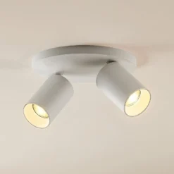 Arcchio Strahler Brinja, weiß, rund, Ø 6 cm, 2-flg., GU10