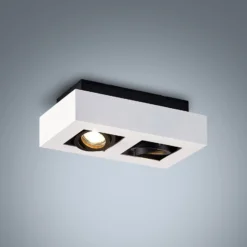 Arcchio Strahler Vince, 25 cm, 2-flammig, weiß/schwarz, GU10