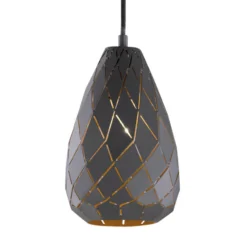 Außen anthrazit, innen golden - Pendelleuchte Onyx