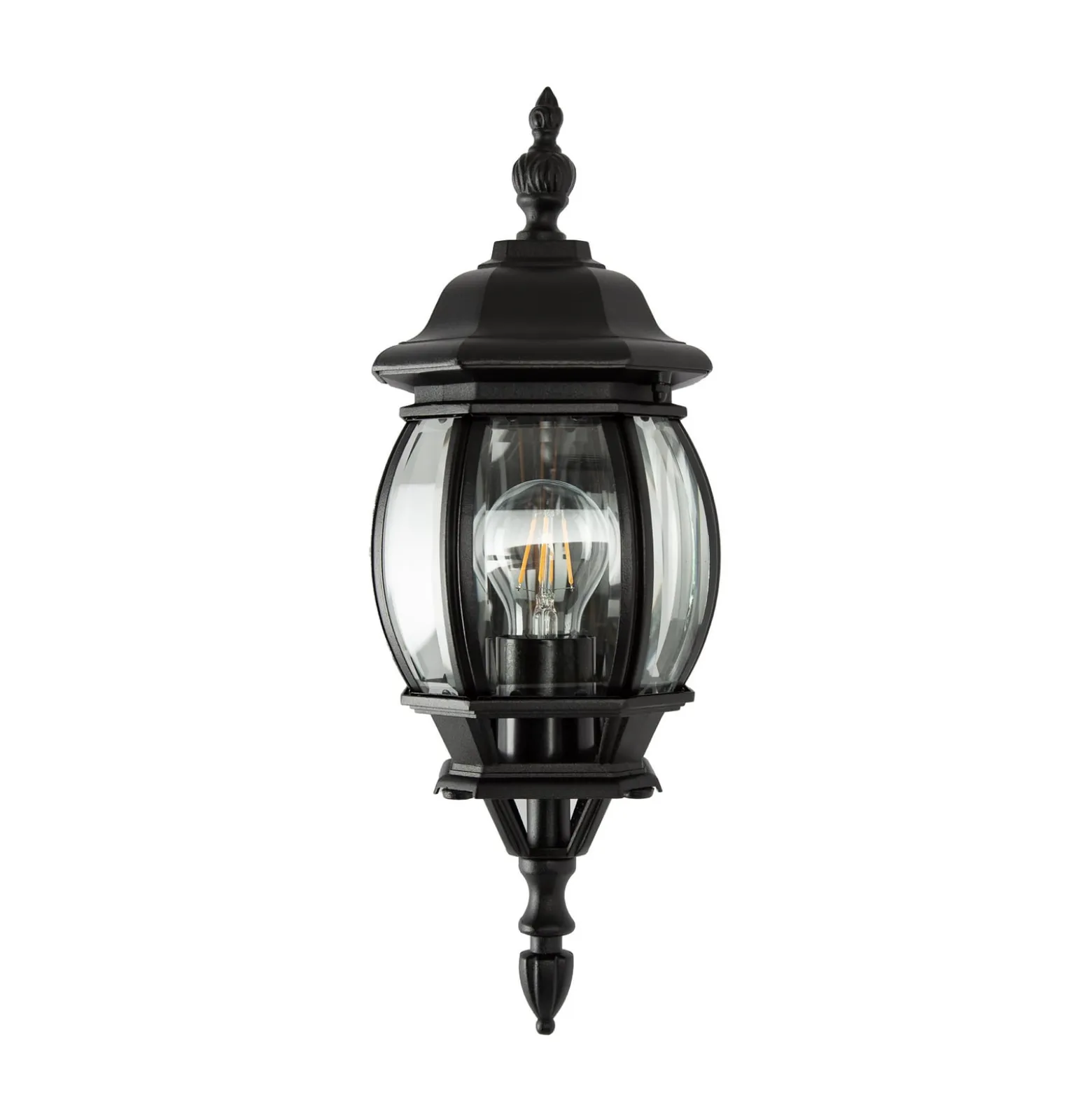 Außenwandlampe Andrew Kristallglas stehend schwarz