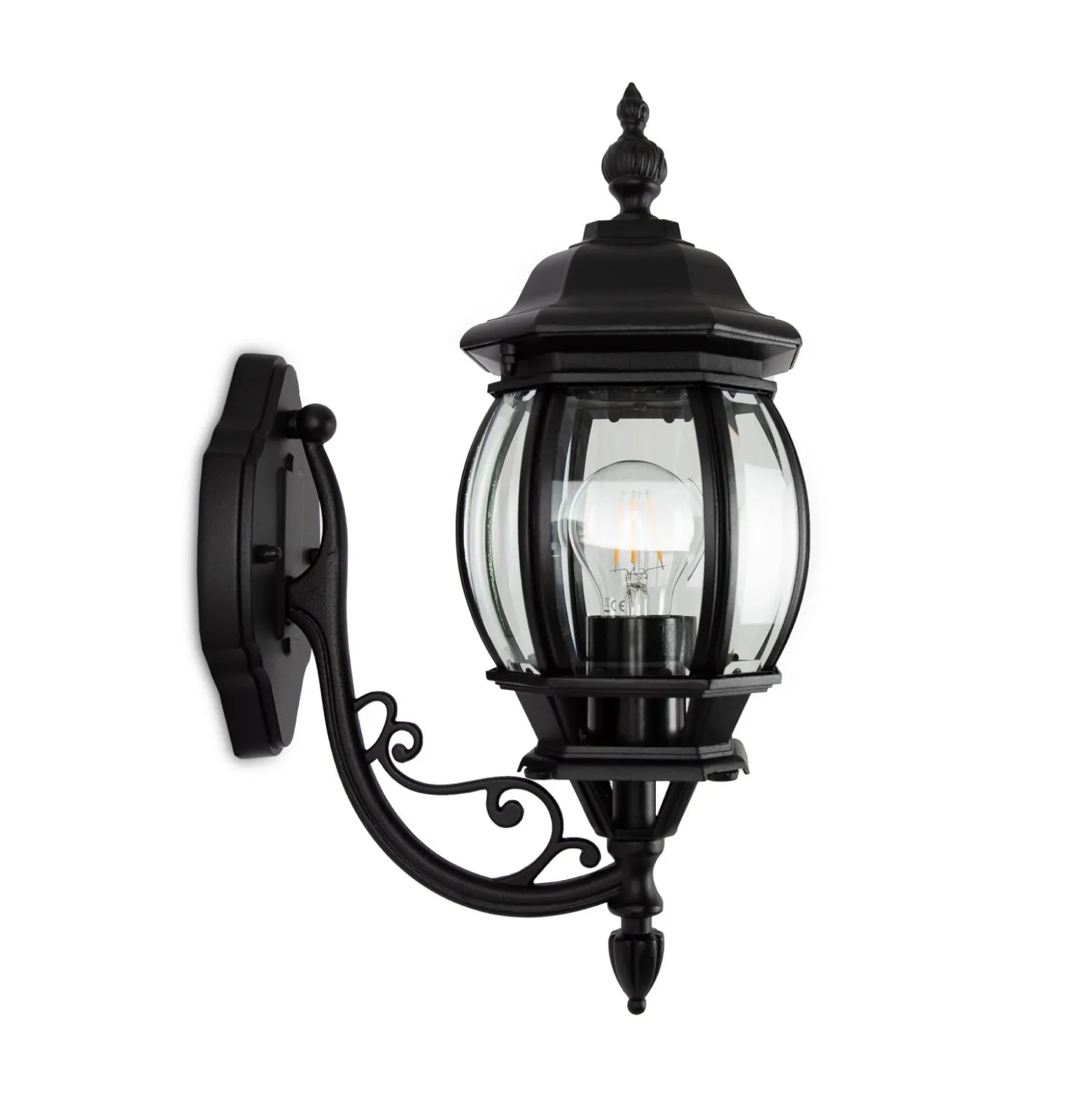 Außenwandlampe Andrew Kristallglas stehend schwarz