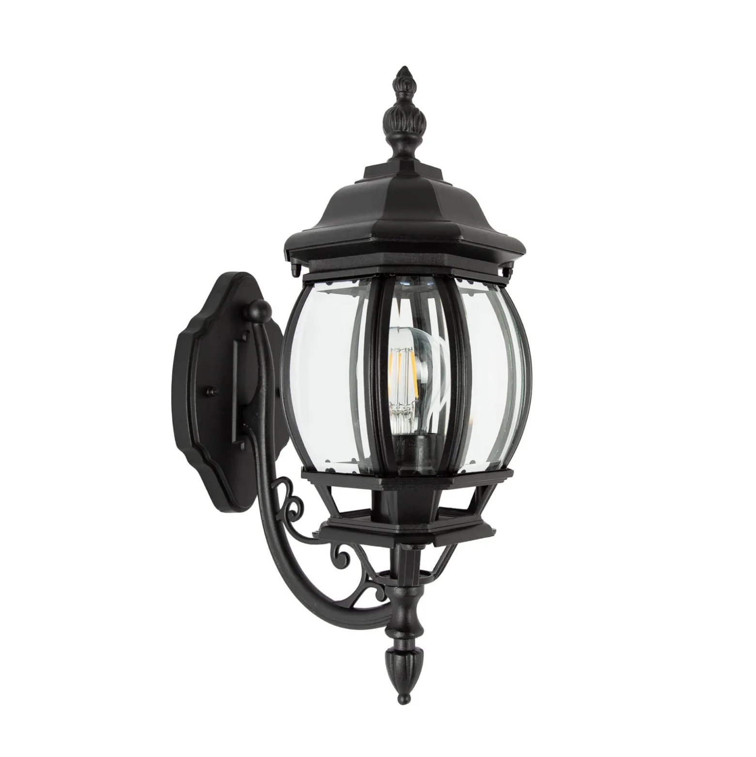 Außenwandlampe Andrew Kristallglas stehend schwarz