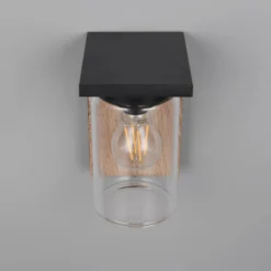 Außenwandlampe ARDILA, Holzoptik Höhe 19 cm Metall/Glas IP44