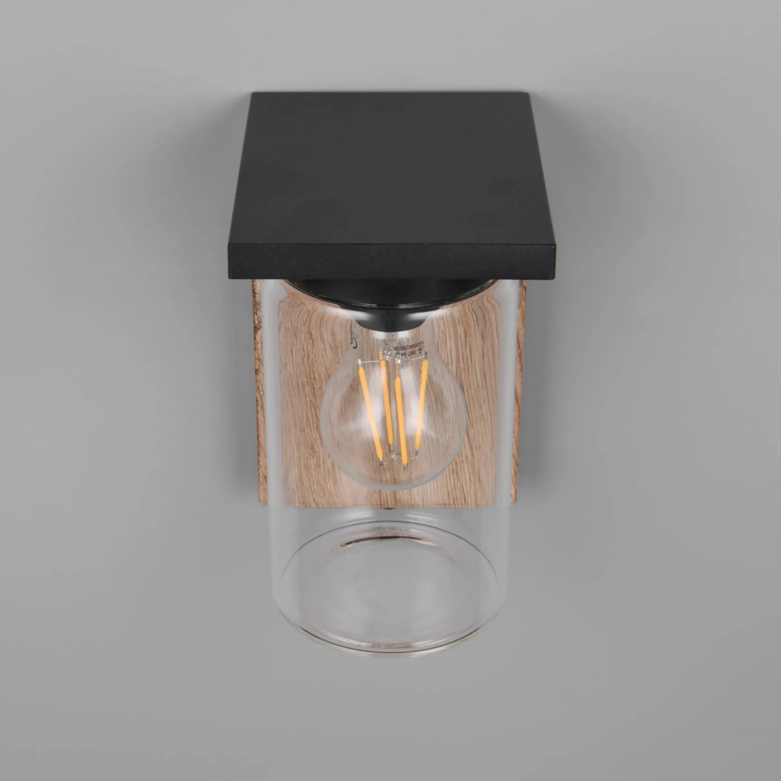 Außenwandlampe ARDILA, Holzoptik Höhe 19 cm Metall/Glas IP44