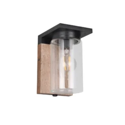 Außenwandlampe ARDILA, Holzoptik Höhe 19 cm Metall/Glas IP44