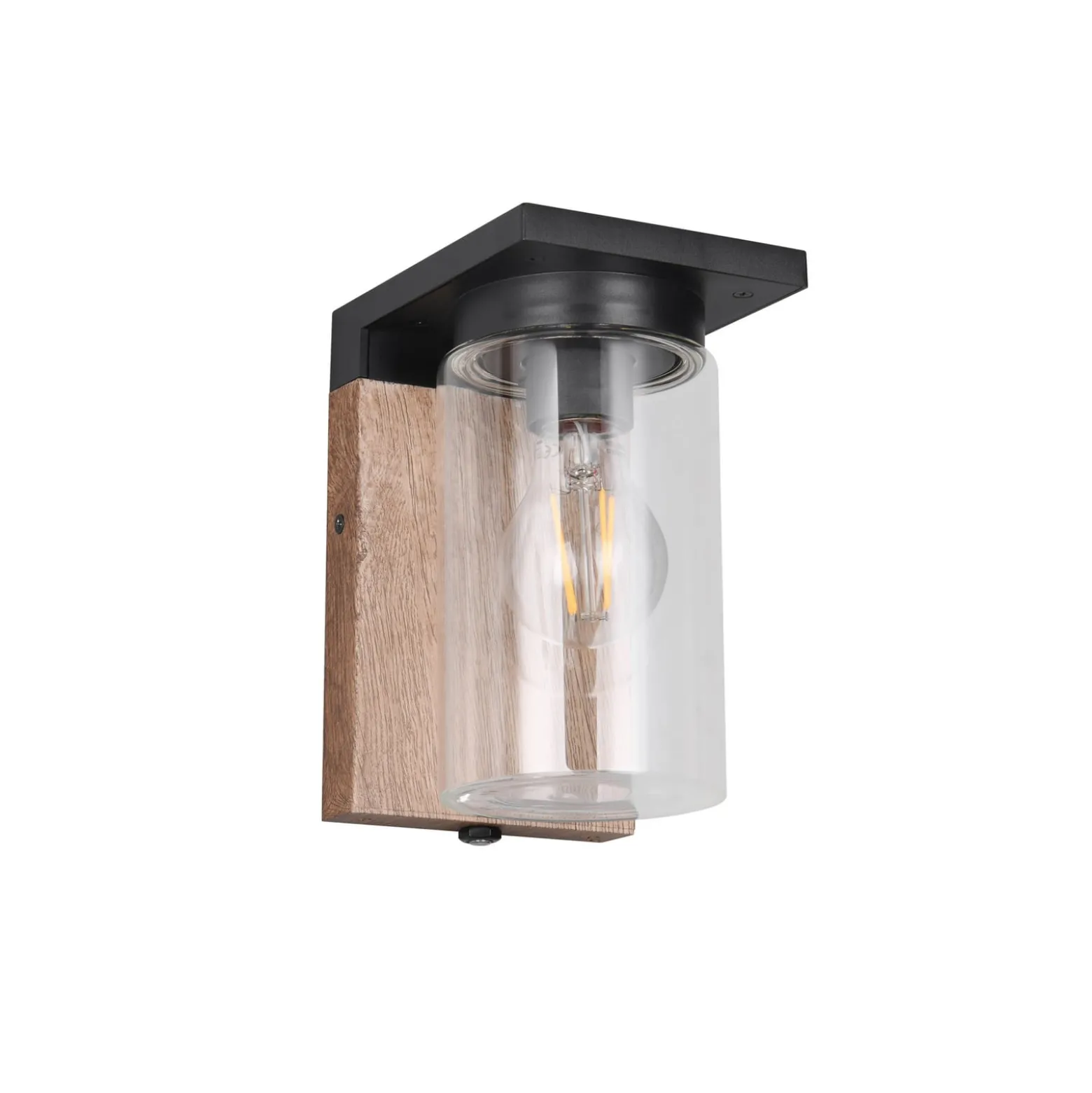 Außenwandlampe ARDILA, Holzoptik Höhe 19 cm Metall/Glas IP44