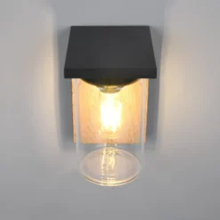 Außenwandlampe ARDILA, Holzoptik Höhe 19 cm Metall/Glas IP44