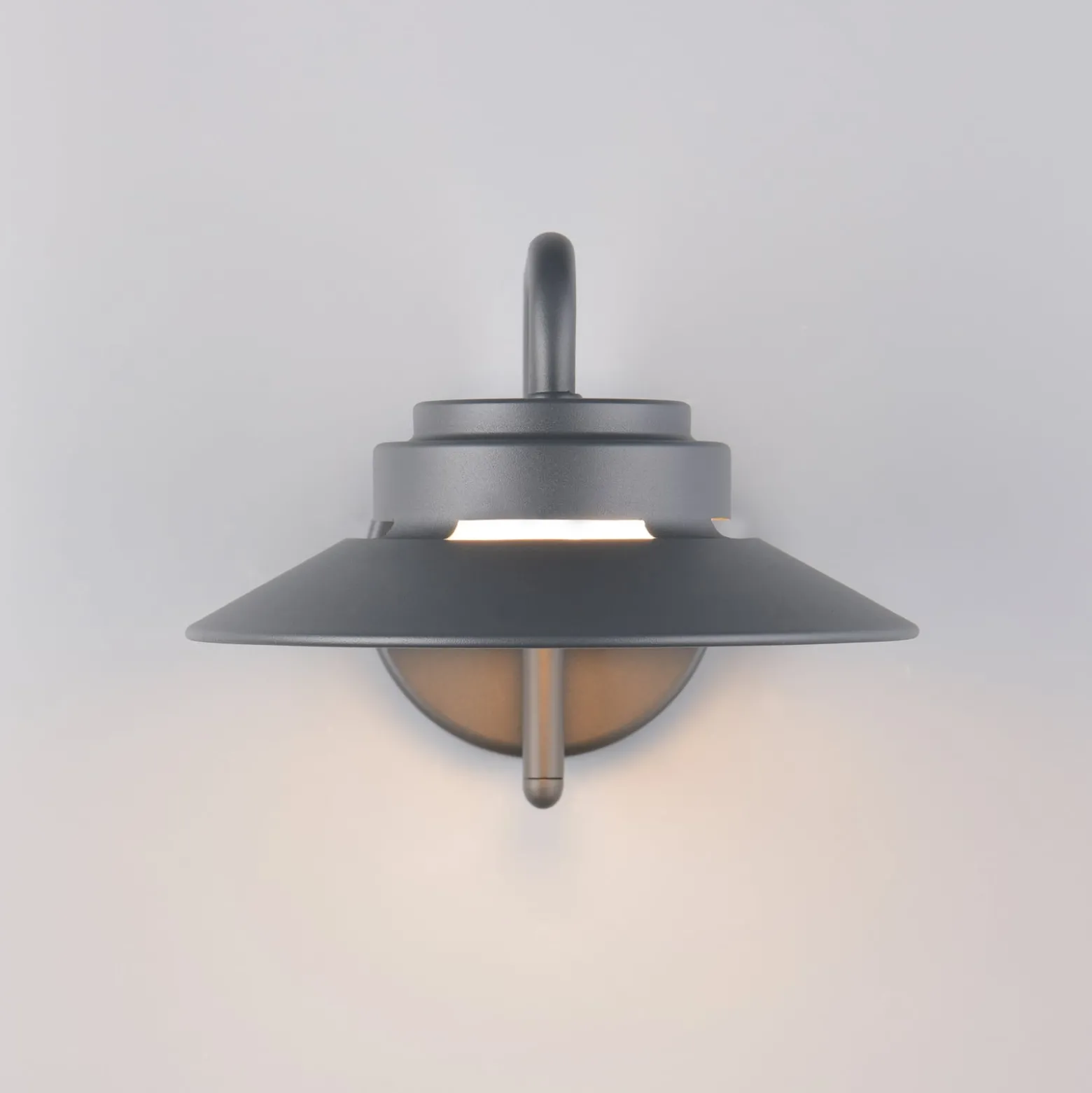 Außenwandlampe Atrato, anthrazit, Ø 20 cm, Metall