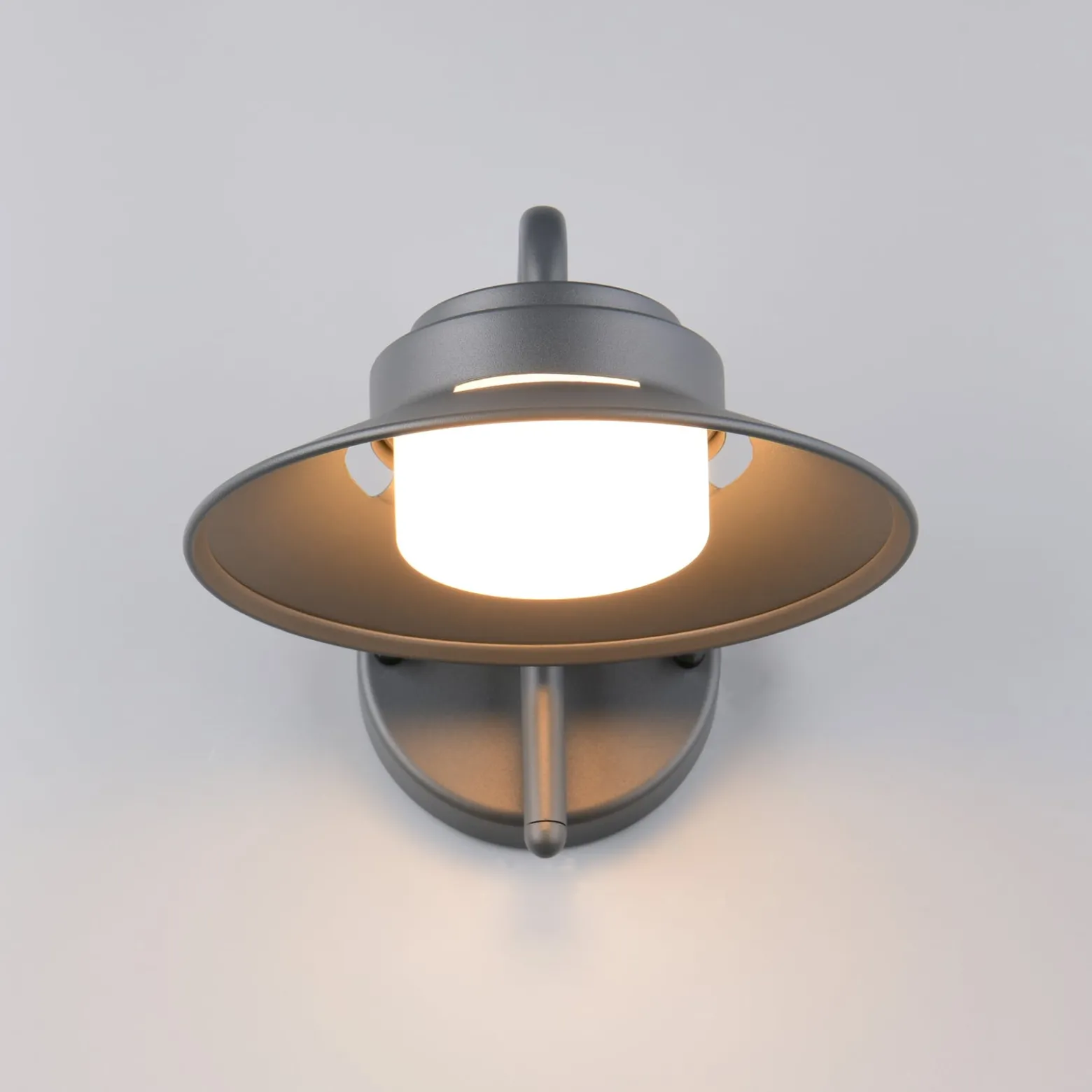 Außenwandlampe Atrato, anthrazit, Ø 20 cm, Metall