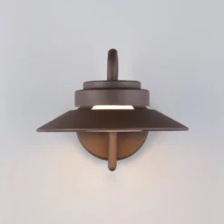 Außenwandlampe Atrato, rostfarben, Ø 20 cm, Metall
