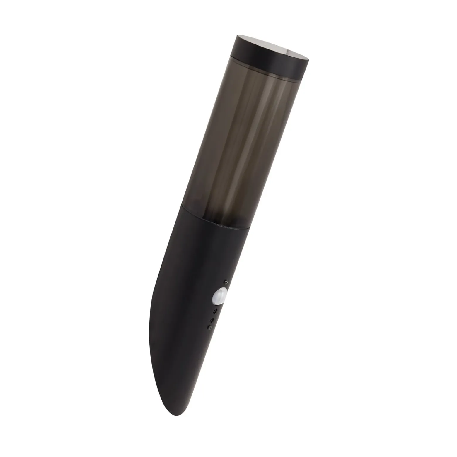 Außenwandlampe Batton, Höhe 40 cm, schwarz/rauchgrau, Sensor