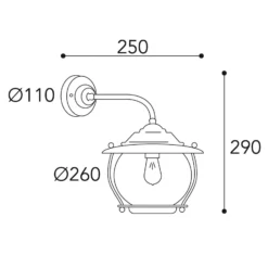 Außenwandlampe Betulle 2060 messing antik