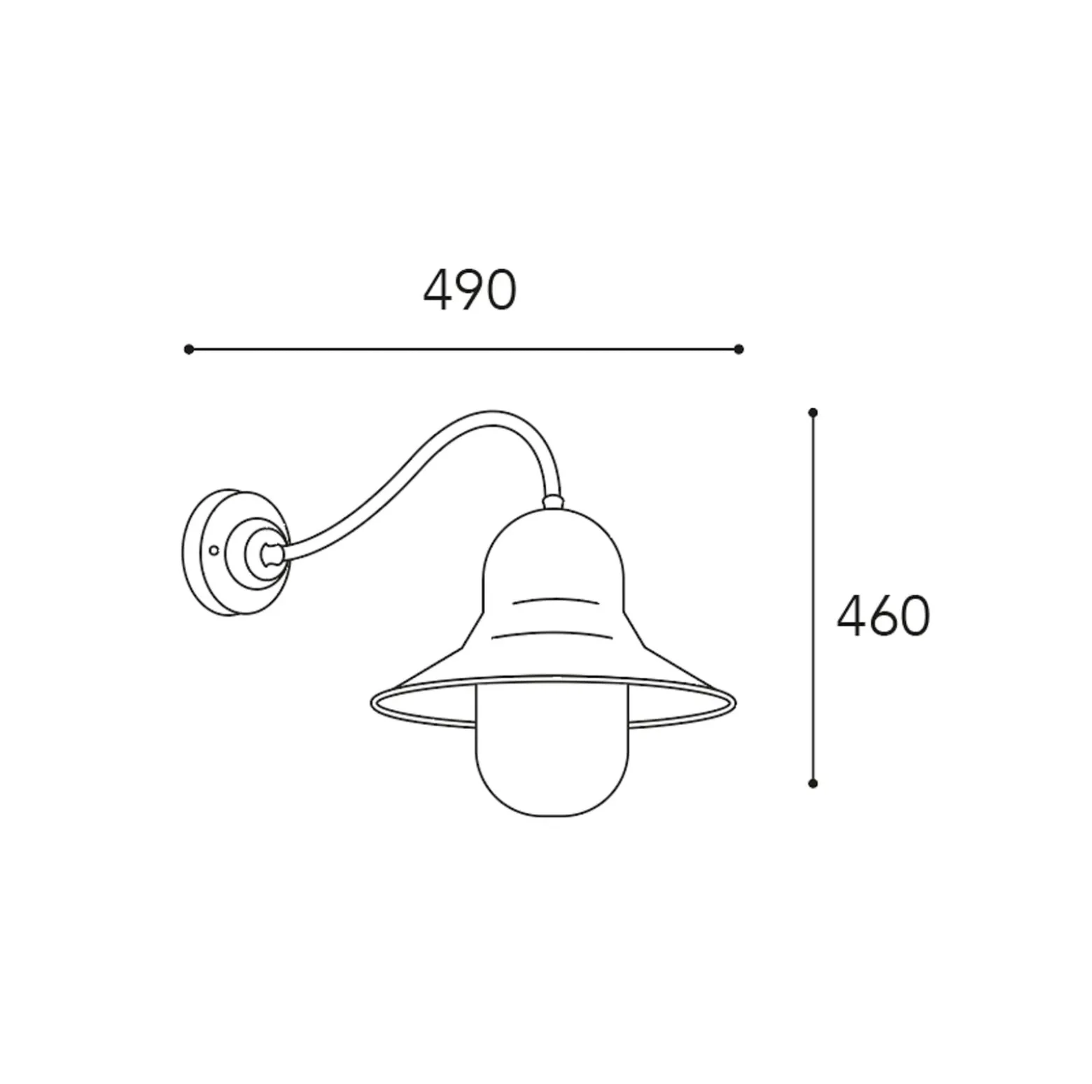 Außenwandlampe Campanula 2093 Messing antik Tiefe 49 cm IP44
