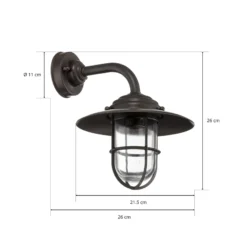 Außenwandlampe Chalet Gitter Messing brüniert klar