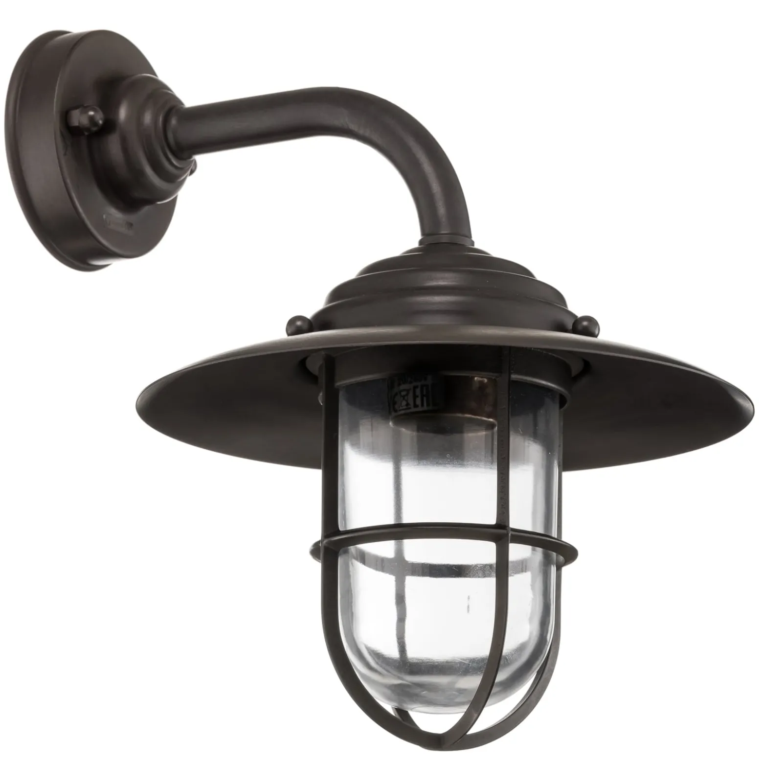 Außenwandlampe Chalet Gitter Messing brüniert klar