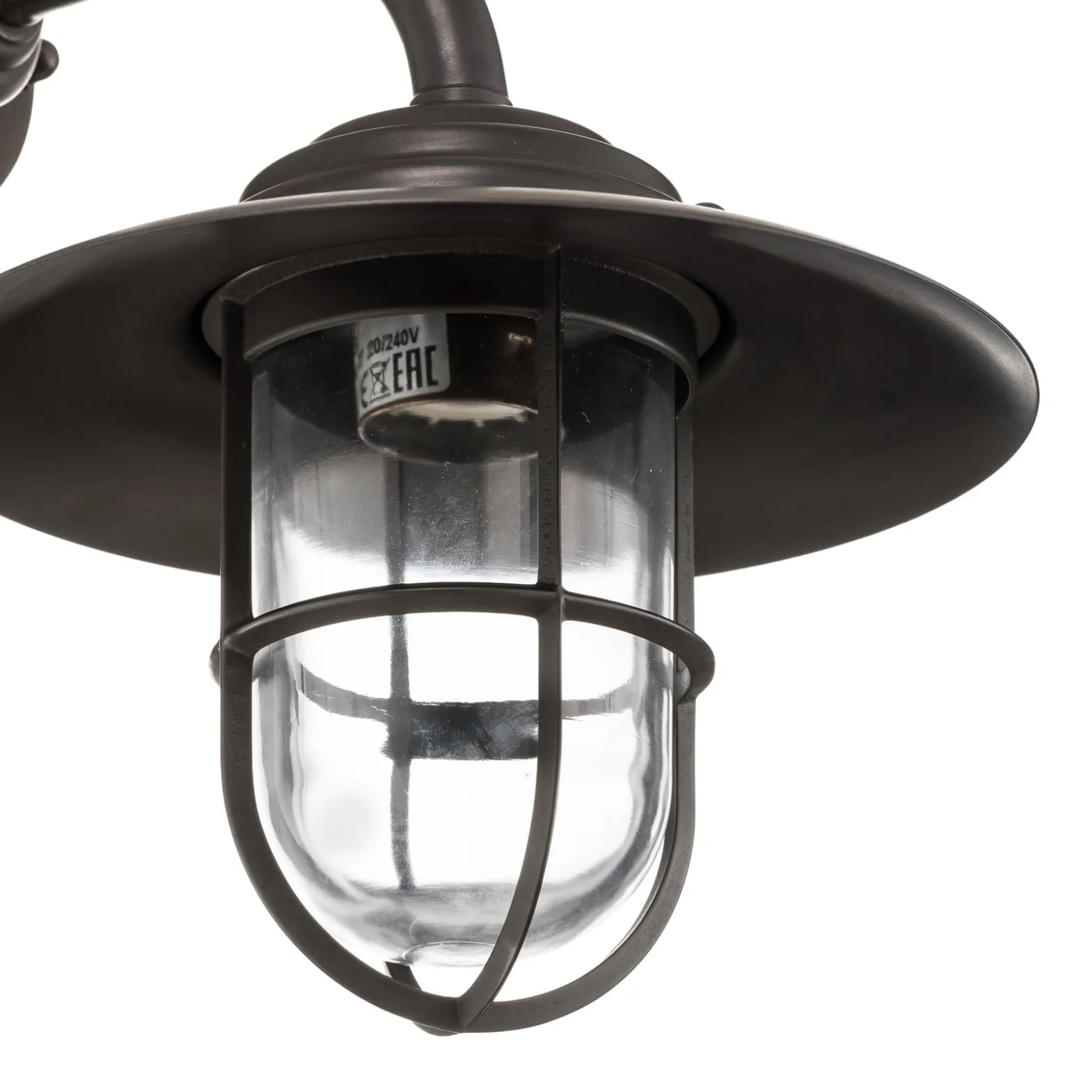 Außenwandlampe Chalet Gitter Messing brüniert klar