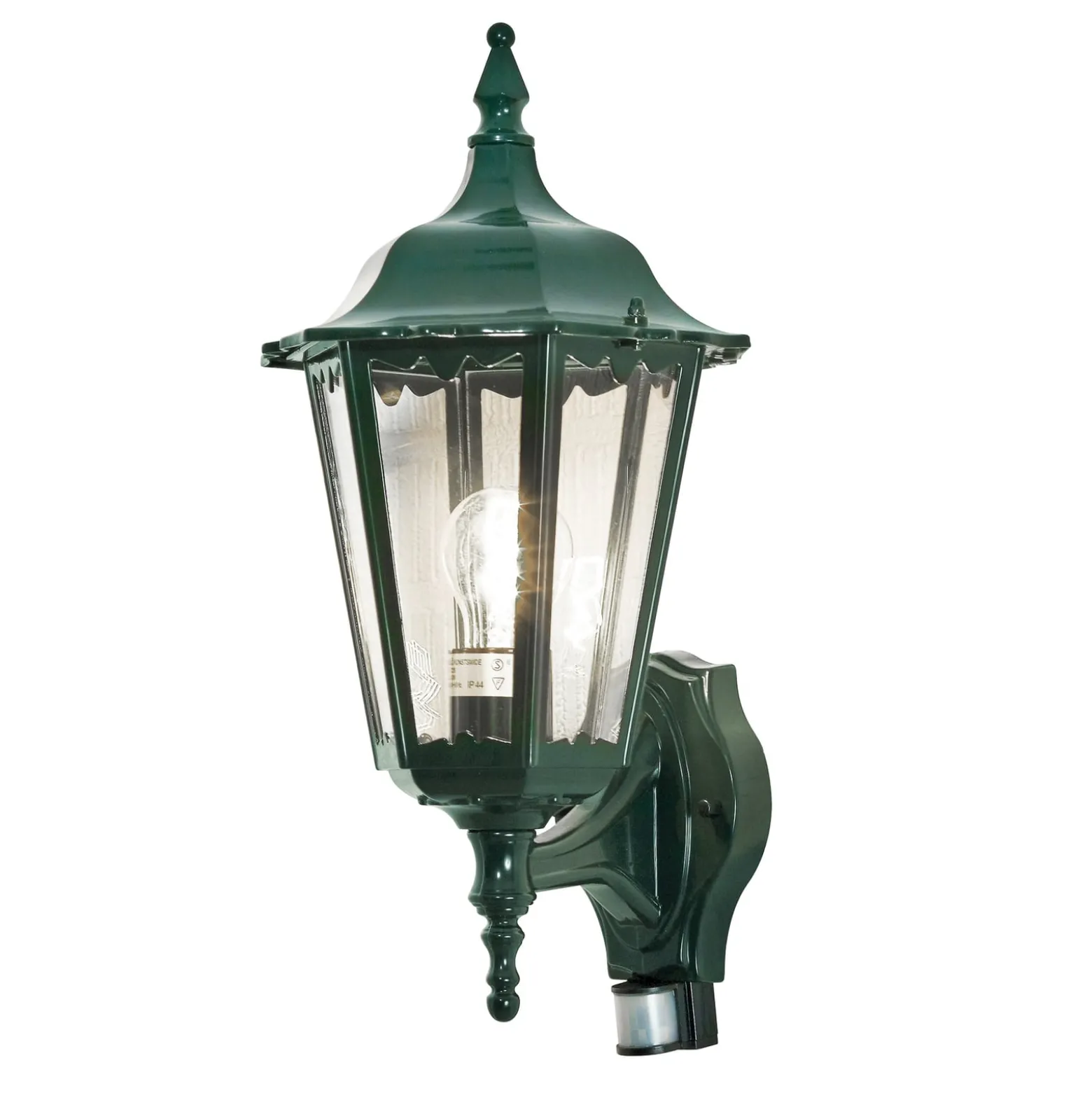 Außenwandlampe Firenze m. Sensor, stehend, grün