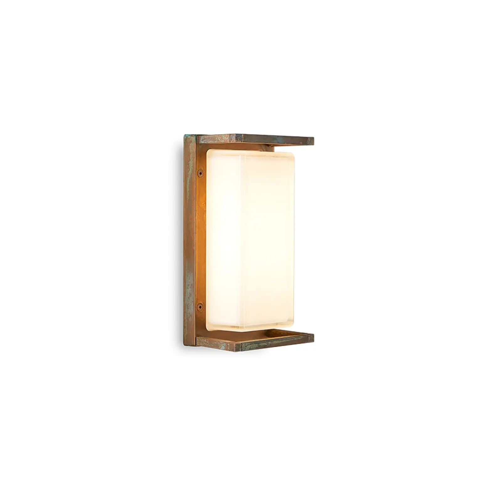 Außenwandlampe Ice Cubic 3412, messing antik