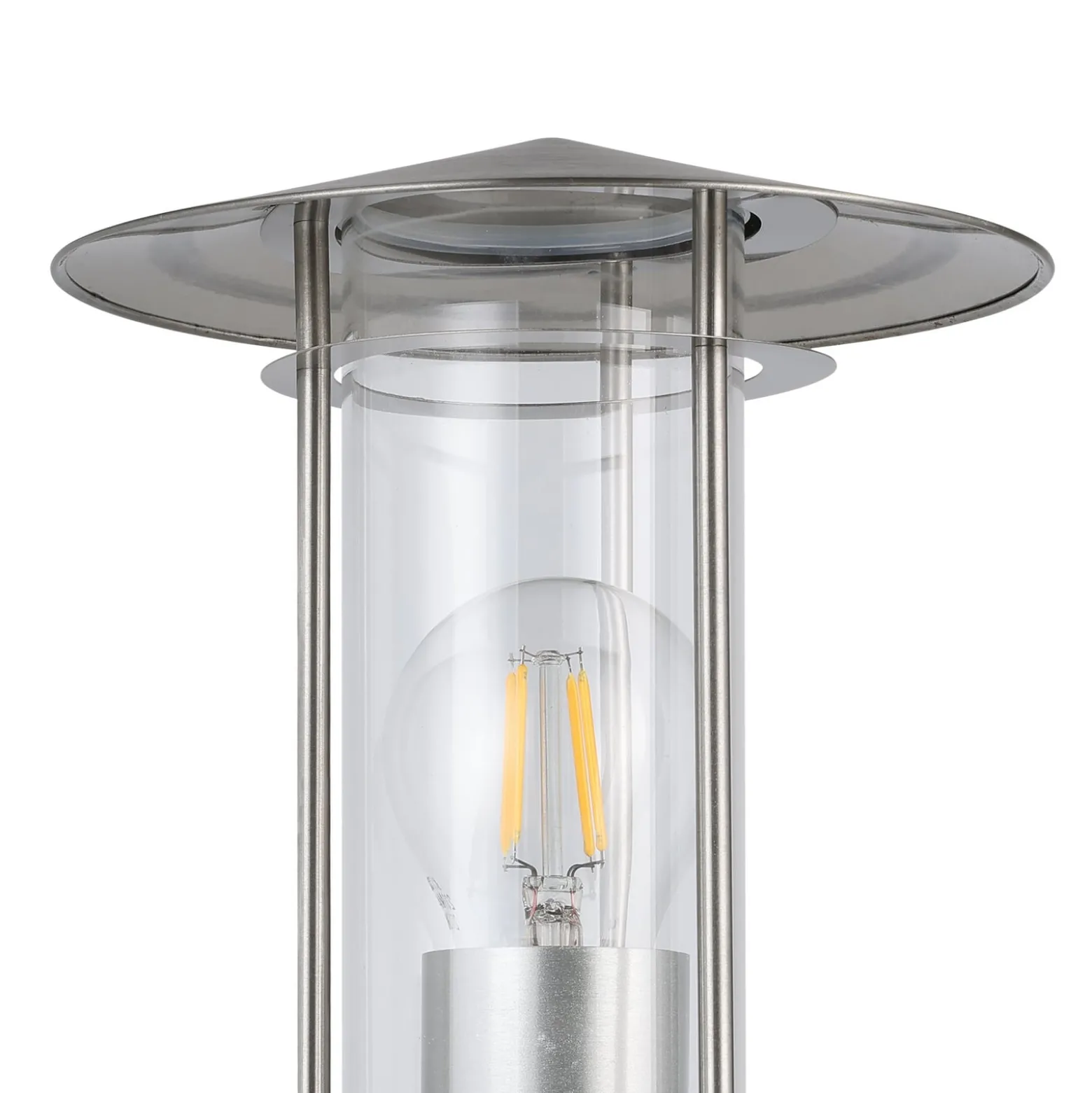 Außenwandlampe Lisio, edelstahlfarben, Höhe 30 cm, Edelstahl