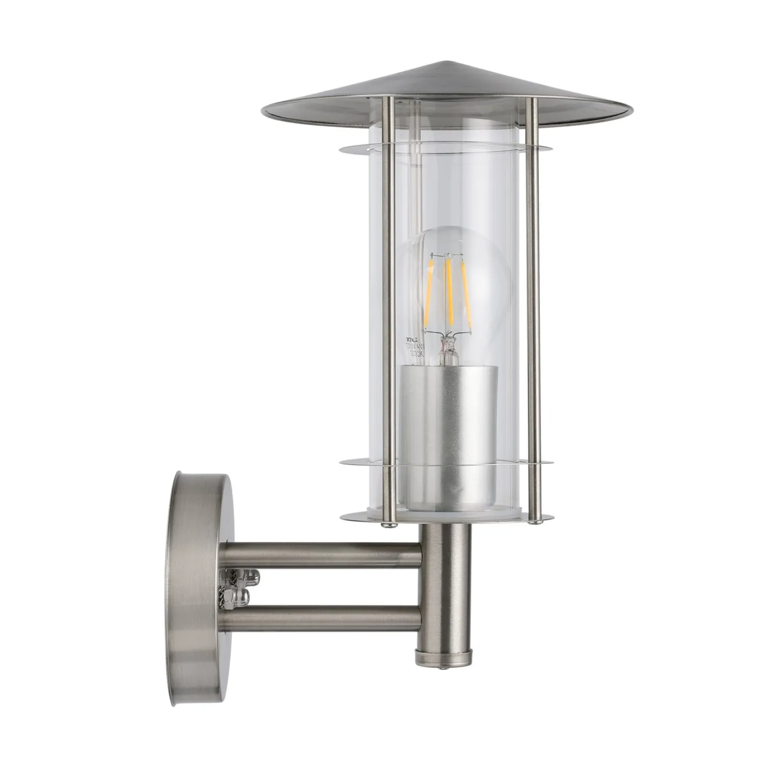 Außenwandlampe Lisio, edelstahlfarben, Höhe 30 cm, Edelstahl