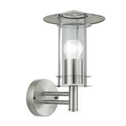 Außenwandlampe Lisio, edelstahlfarben, Höhe 30 cm, Edelstahl