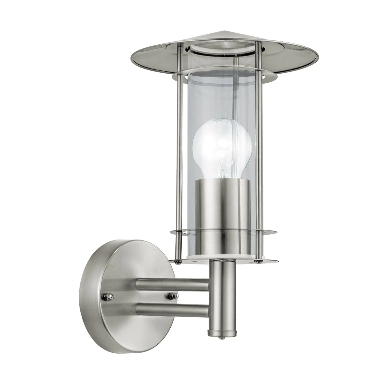 Außenwandlampe Lisio, edelstahlfarben, Höhe 30 cm, Edelstahl
