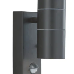 Außenwandlampe Metro, schwarz, Höhe 21 cm, Sensor, 2-flg.