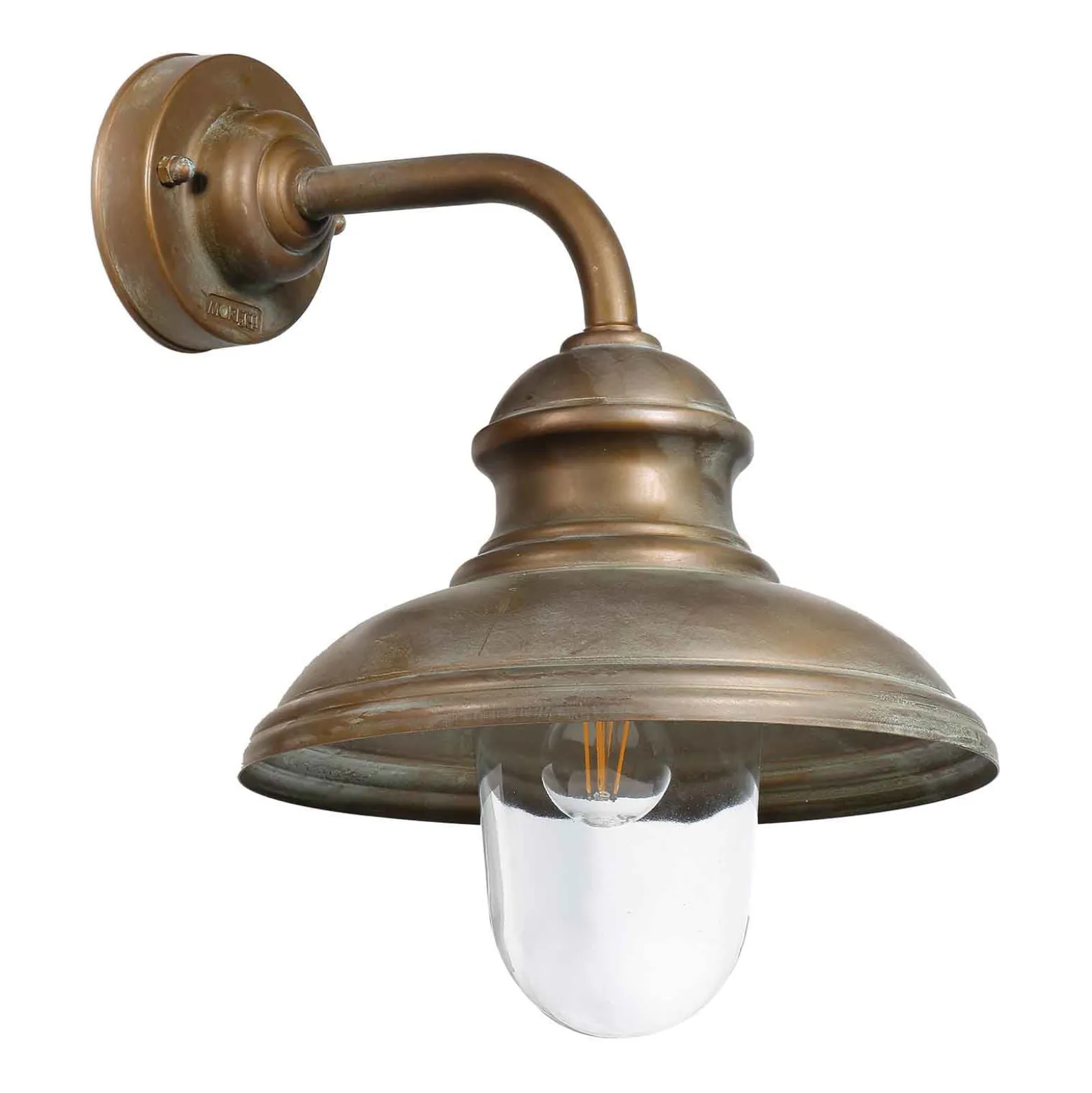 Außenwandlampe Mill 1595 messing antik/klar