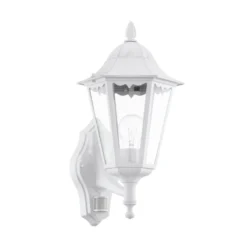 Außenwandlampe Navedo, weiß, Höhe 42 cm, Metall, Sensor