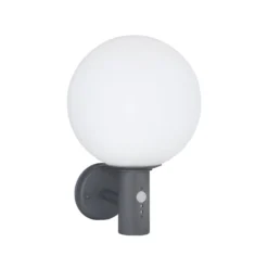 Außenwandlampe Ossy, anthrazit/weiß, Sensor, IP44, E27