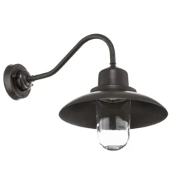 Außenwandlampe Patio, Messing brüniert, gebogen