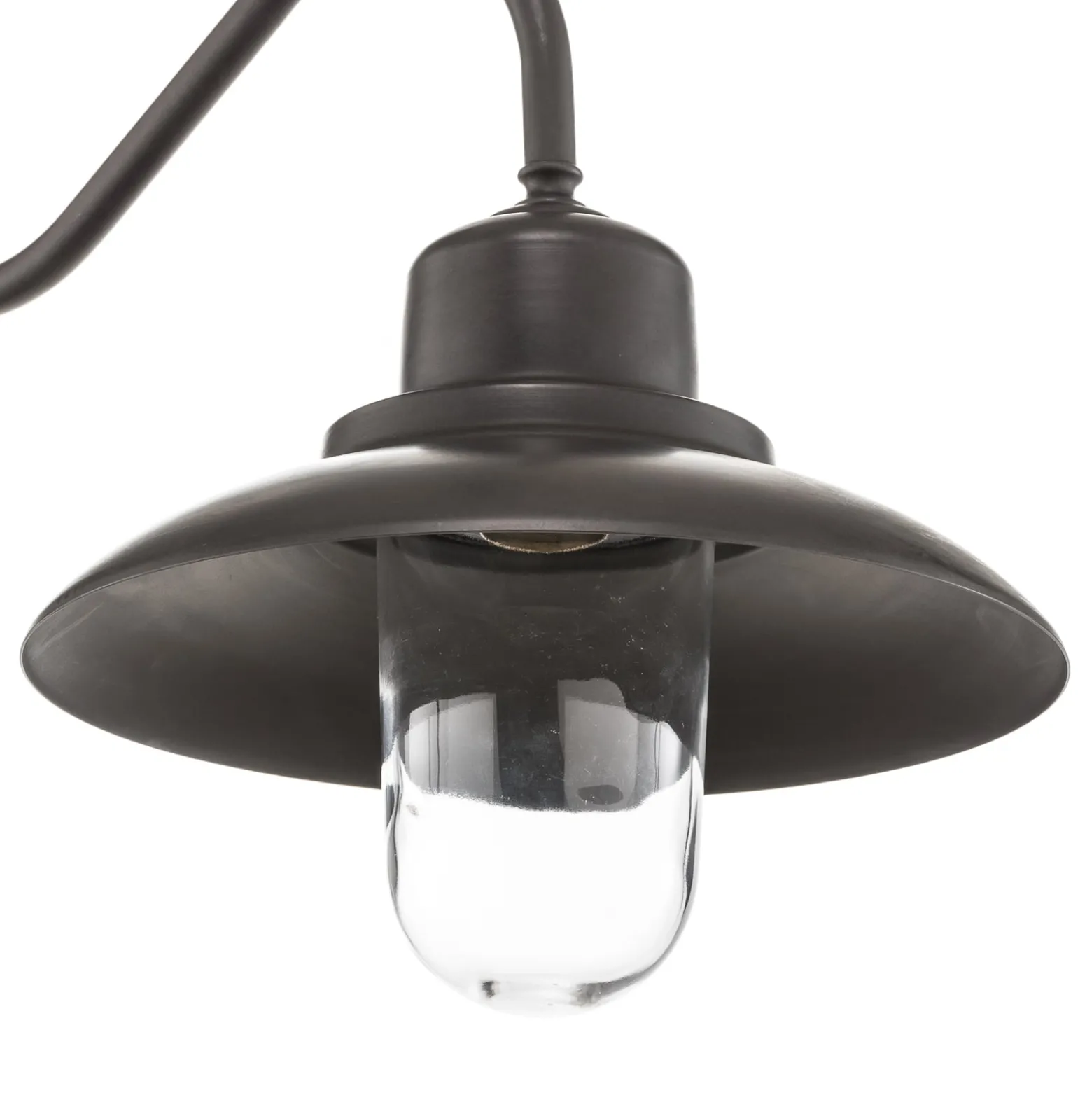 Außenwandlampe Patio, Messing brüniert, gebogen