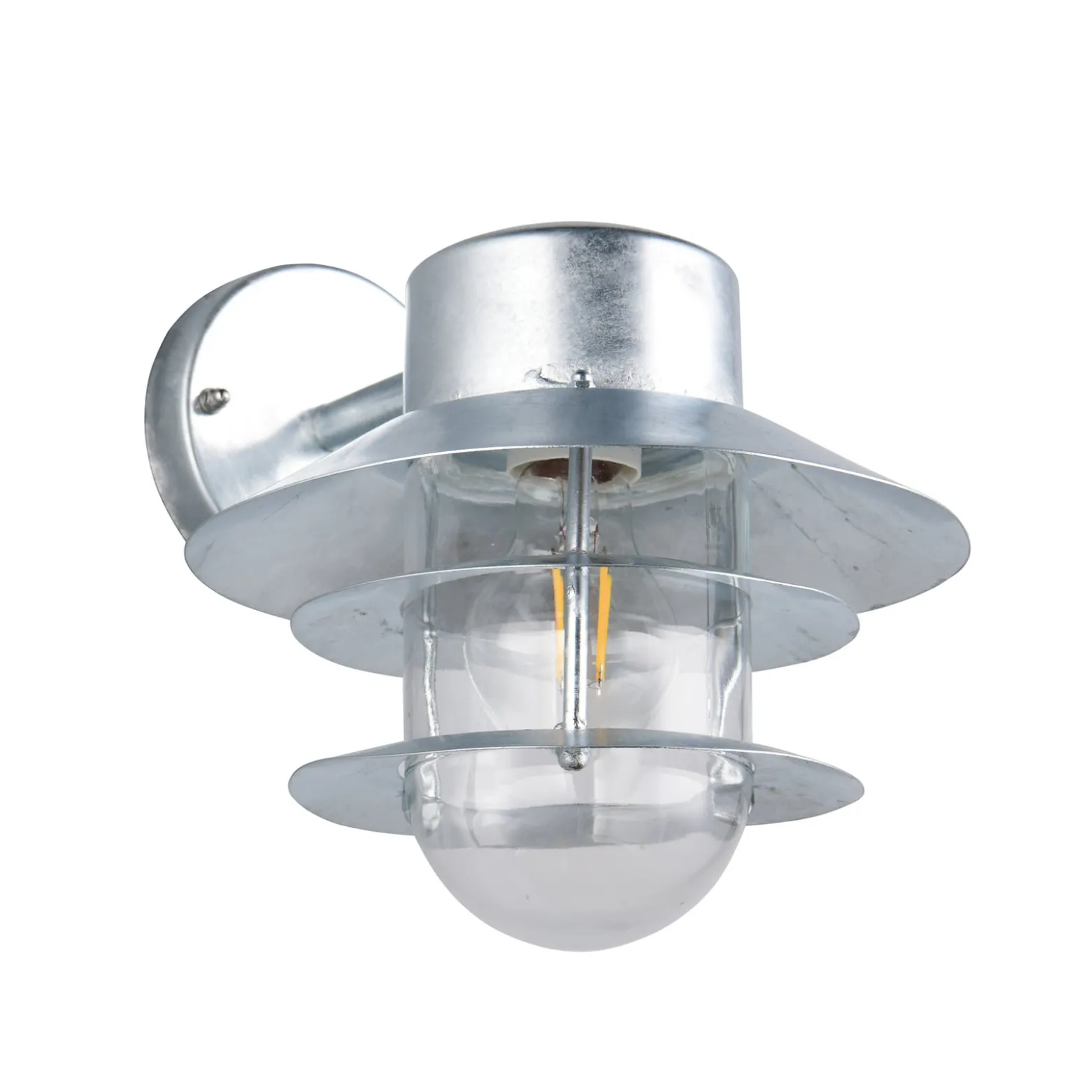 Außenwandlampe Ruvuuma zinkfarben Ø 22 cm abwärts gerichtet