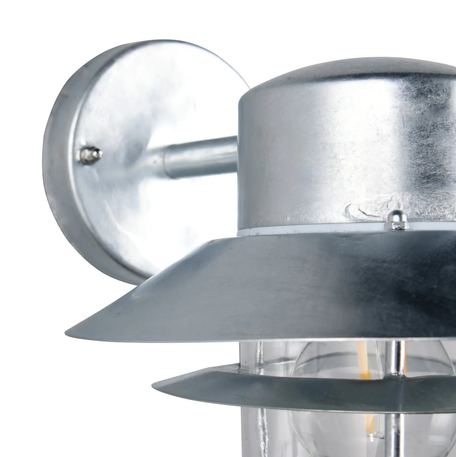 Außenwandlampe Ruvuuma zinkfarben Ø 22 cm abwärts gerichtet