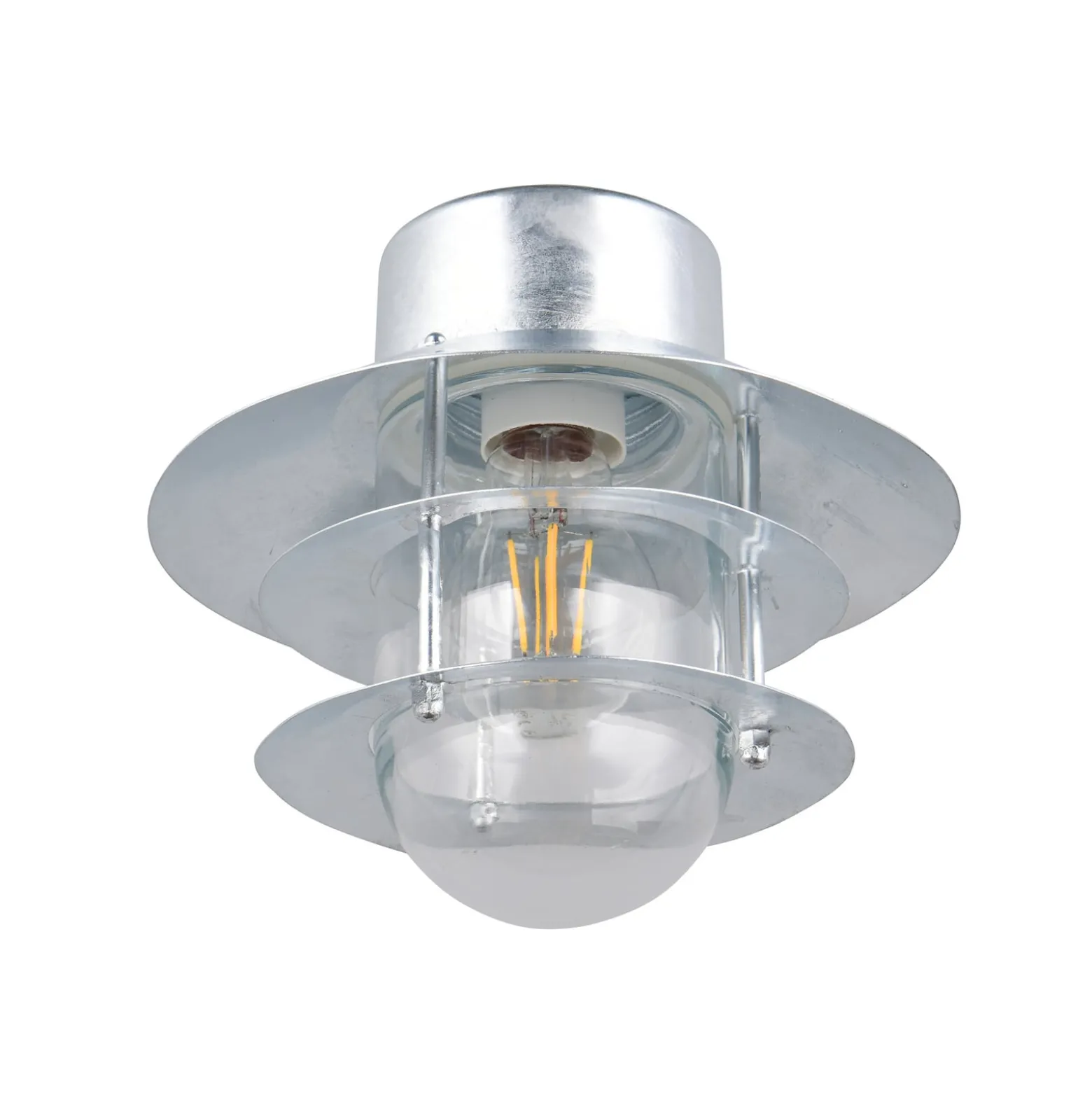 Außenwandlampe Ruvuuma zinkfarben Ø 22 cm abwärts gerichtet