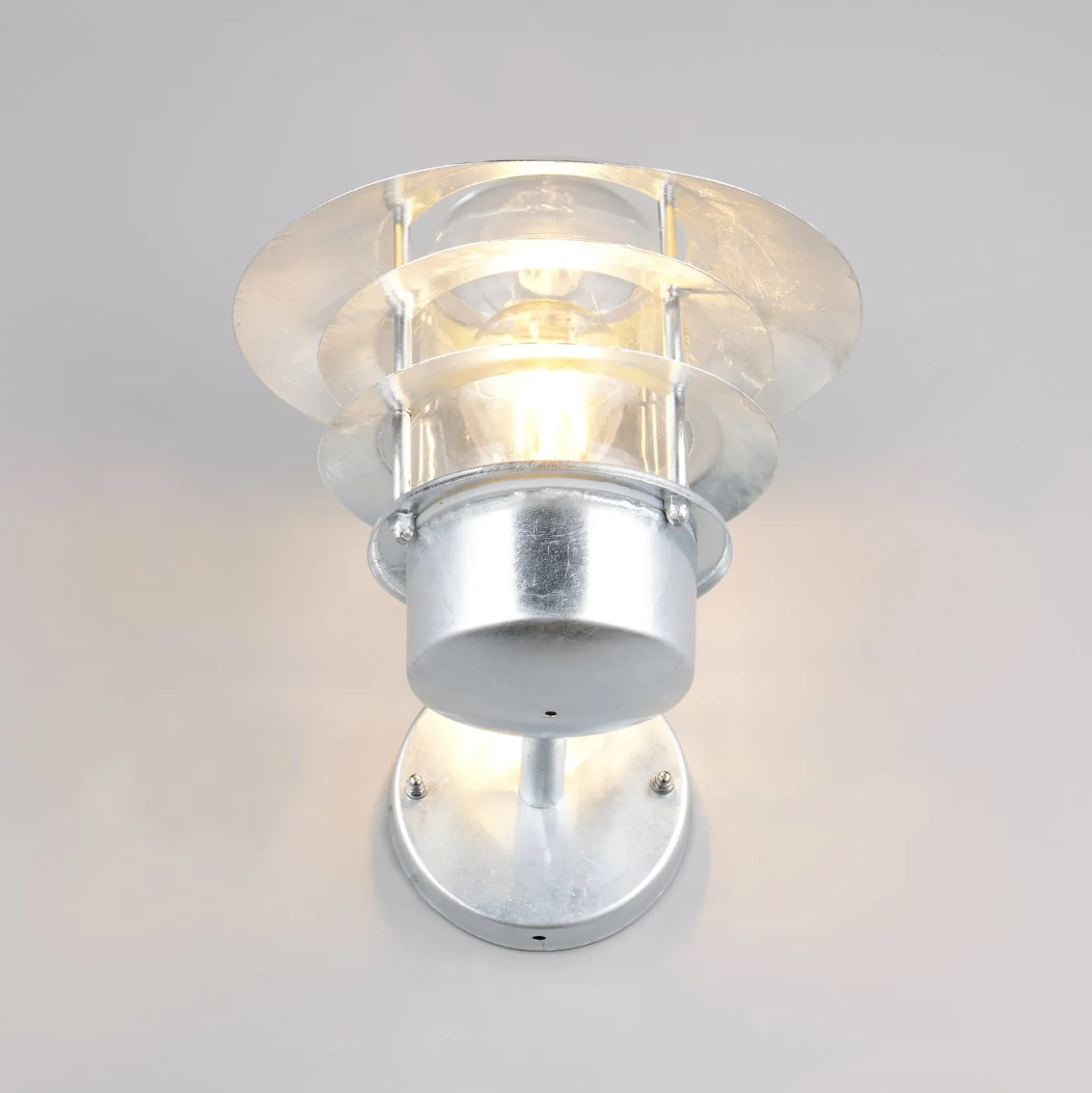 Außenwandlampe Ruvuuma zinkfarben Ø 22 cm aufwärts gerichtet