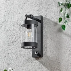 Außenwandlampe Sambesi, anthrazit, Sensor, Aluguss