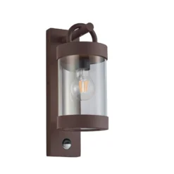 Außenwandlampe Sambesi, rost, Sensor, Aluguss