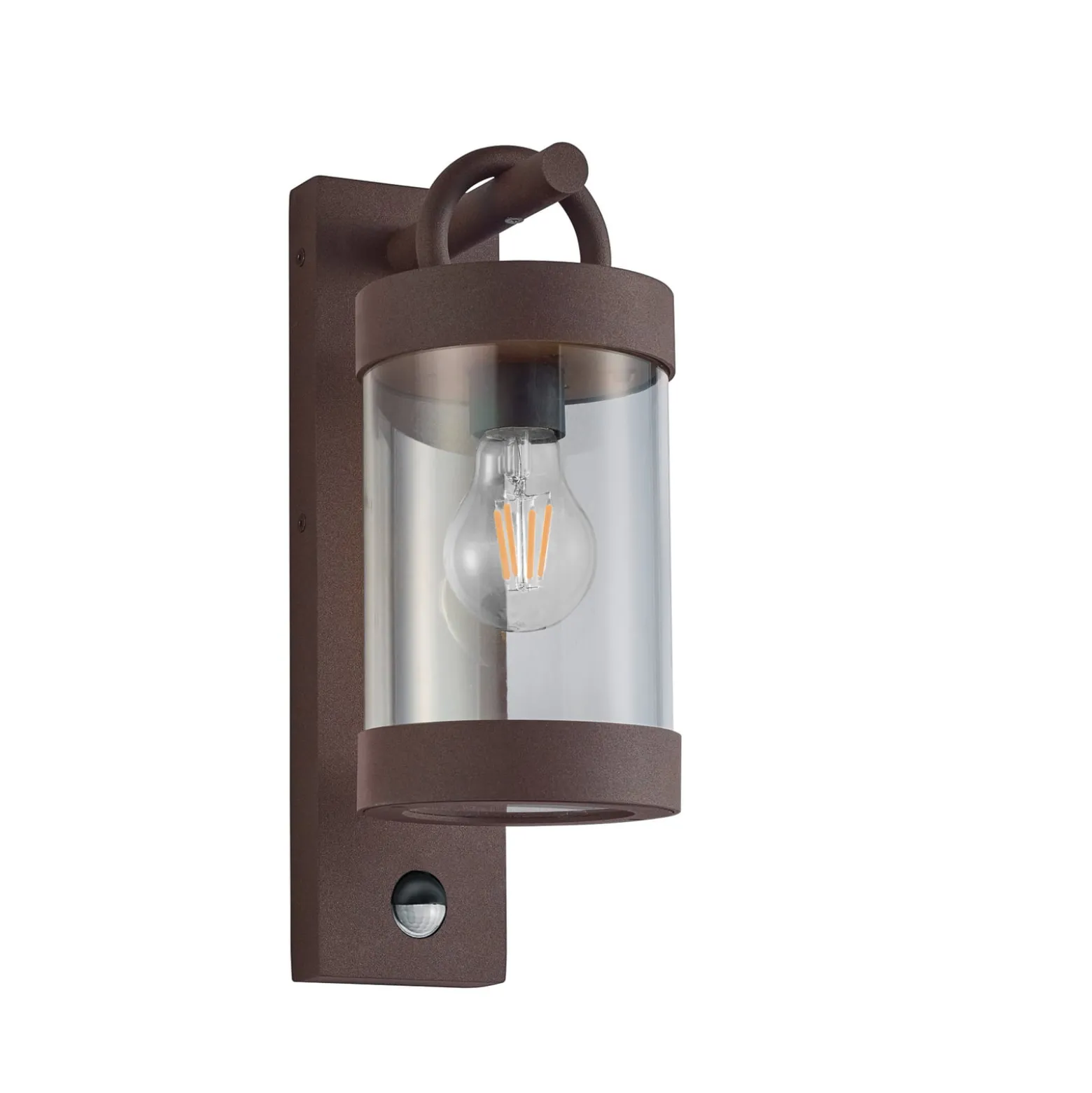 Außenwandlampe Sambesi, rost, Sensor, Aluguss