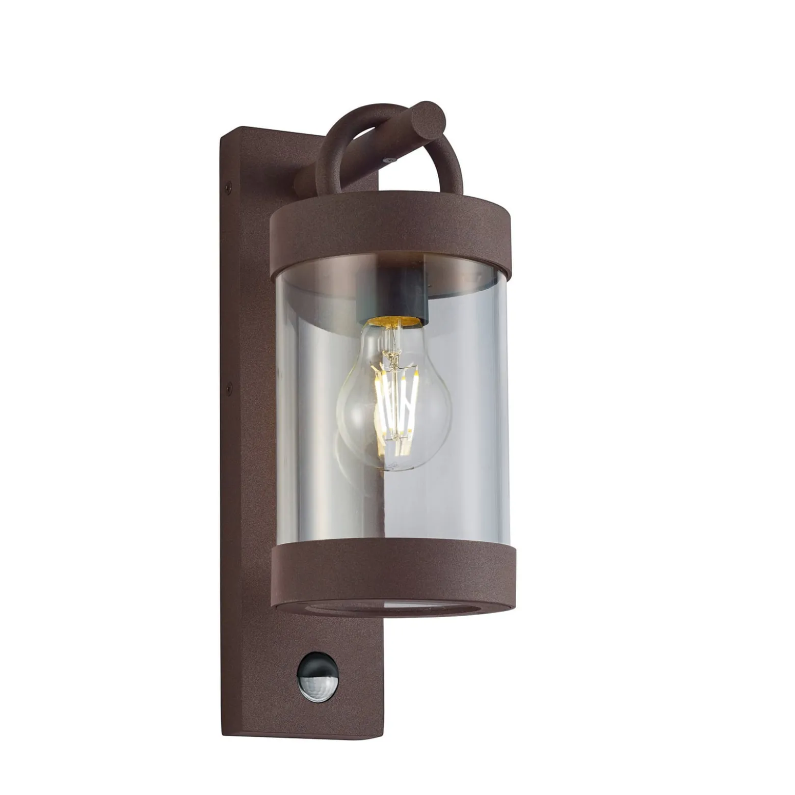 Außenwandlampe Sambesi, rost, Sensor, Aluguss