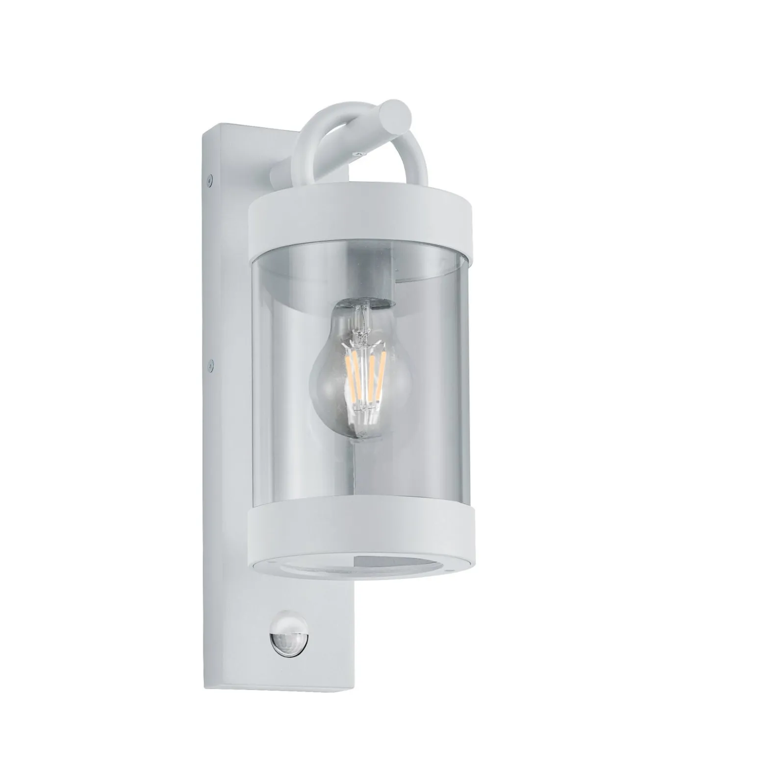 Außenwandlampe Sambesi, weiß, Sensor, Aluguss