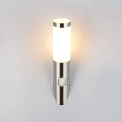 Außenwandlampe Trioto, nickelfarben, 39 cm Edelstahl, Sensor