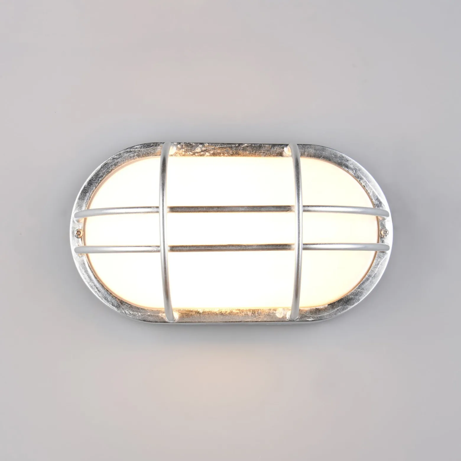Außenwandlampe Tumen, zinkfarben, Breite 26 cm, Metall, IP44