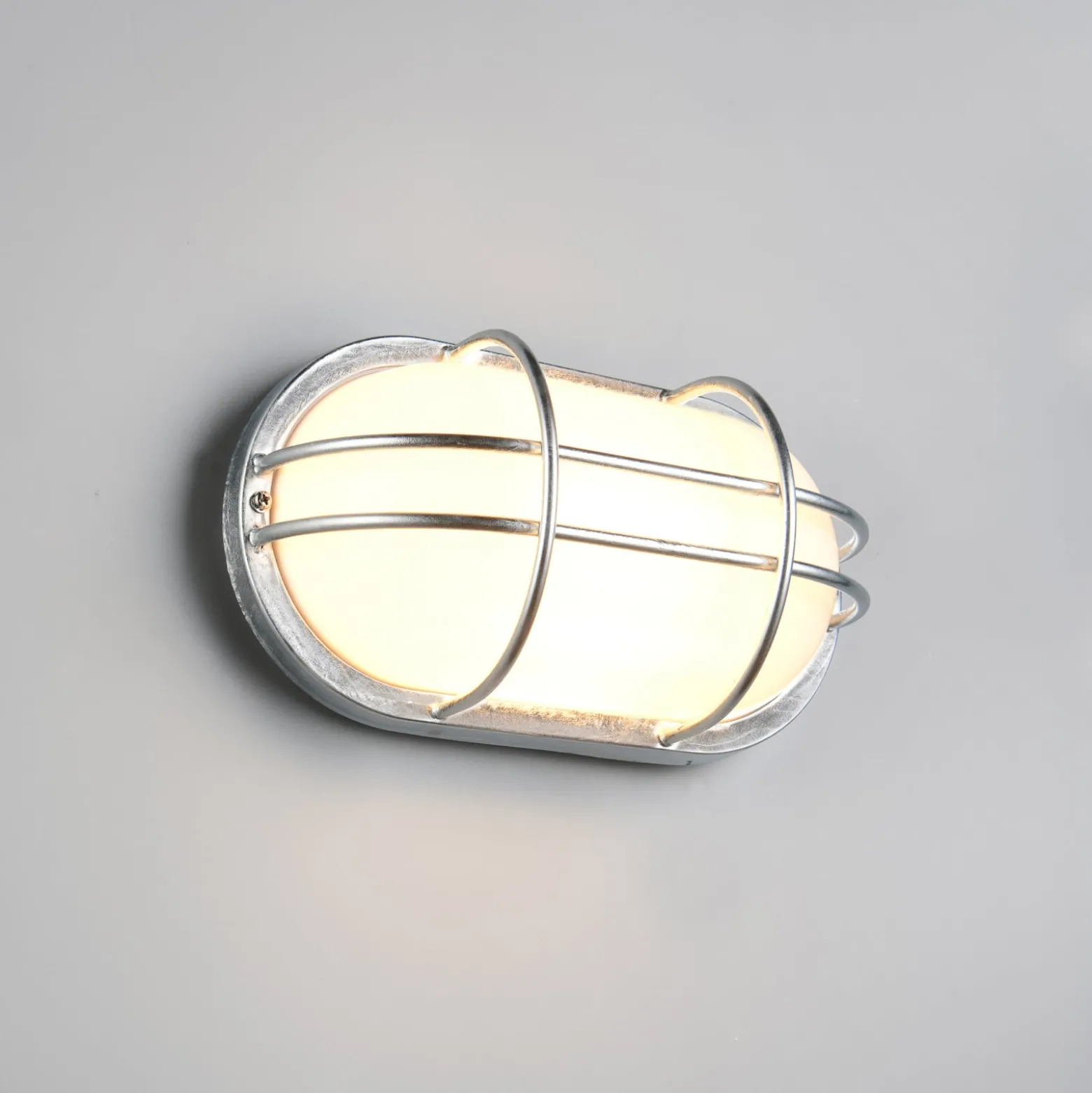 Außenwandlampe Tumen, zinkfarben, Breite 26 cm, Metall, IP44