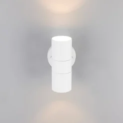 Außenwandlampe Turia, weiß matt, Höhe 16 cm, Metall