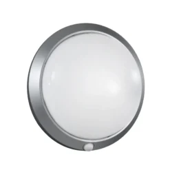 Außenwandleuchte Armilla, silber, Bewegungsmelder, Ø 30 cm