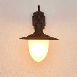 Außenwandleuchte Aruba, Ø 25 cm, rostbraun
