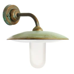 Außenwandleuchte Casale, messing antik Glas opal