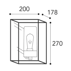 Außenwandleuchte Cubic³ 3366 messing antik/klar