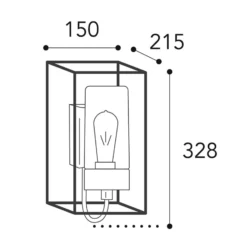 Außenwandleuchte Cubic³ 3362 messing antik/klar
